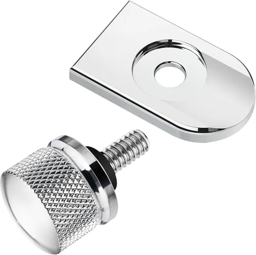 Vista 8 de Amazicha Cubierta de perilla de montaje de tornillo de lengüeta negra para Harley Touring 1996-2026