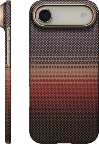 Vista 11 de pitaka Funda para iPhone Pro de 6.3" con sensación sin funda, azul abismo Abyss Blue (Argyle)