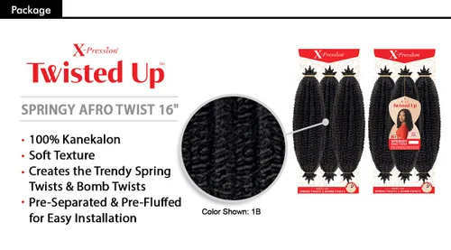 Vista 4 de ¡Ofertas de paquetes múltiples! Outre trenzado sintético – X Pression Twisted Up Spring Aro Twist 16