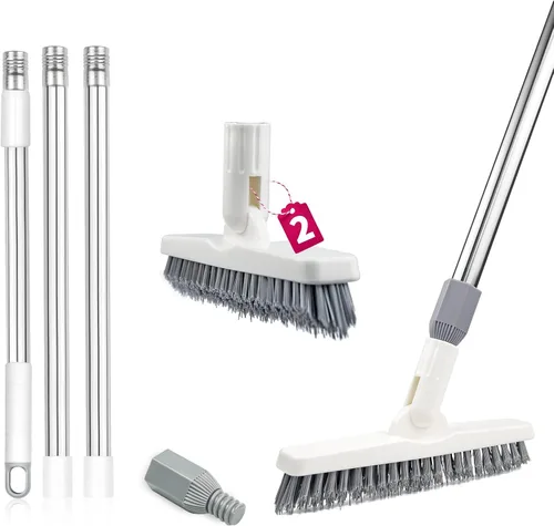 Vista 8 de 2 Pack Cepillo para lechada con mango largo, cepillo giratorio para limpieza de líneas de lechada - Cepillo limpiador de lechada con mango duradero