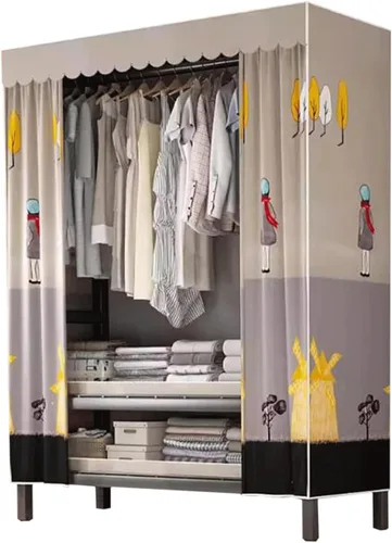 Vista 10 de large closets Large Closet Metal Frame Clothes Closet with Thick Cloth Cover Closet for Clothes Saves Space Portable Wardrobe Closet Space-saving