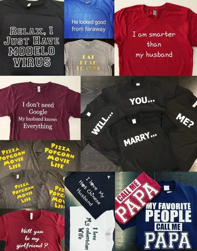 Vista 3 de Circular - Camisetas personalizadas en la parte delantera y trasera para añadir tu texto, ultra suaves, para hombres y mujeres, camiseta de algodón