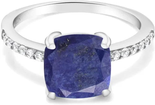 Vista 58 de Gem Stone King Anillo de compromiso de plata de ley 925 con piedra preciosa de corte cojín de 0.315 in Anillo de compromiso de aniversario de boda