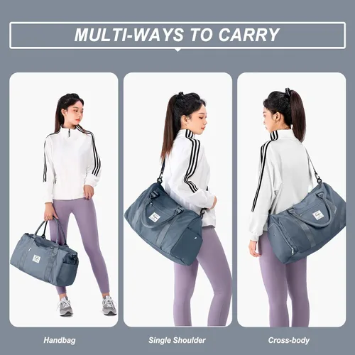 Vista 2 de Weekender Gym - Bolsas de lona para mujer con neceser, A-haze Azul