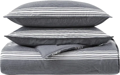 Vista 5 de Nautica - Juego de edredón King, ropa de cama reversible de algodón con fundas a juego y bolsa de lavandería reutilizable, peso medio, certificado