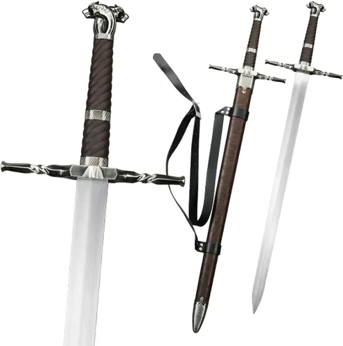 Vista 10 de Versión limitada Geralt Silver Sword Monster Slayer Réplica con grabado Cosplay