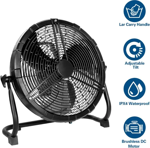 Vista 4 de BILT HARD Ventilador de nebulización portátil para exteriores de 12 pulgadas, ventilador de nebulización con batería desmontable de 15600 mAh