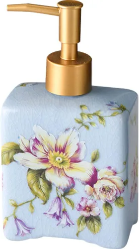 Vista 9 de WAYUTO Dispensador de jabón vintage de 12 onzas con grietas de hielo, dispensador de jabón líquido de cerámica para encimera de cocina, baño