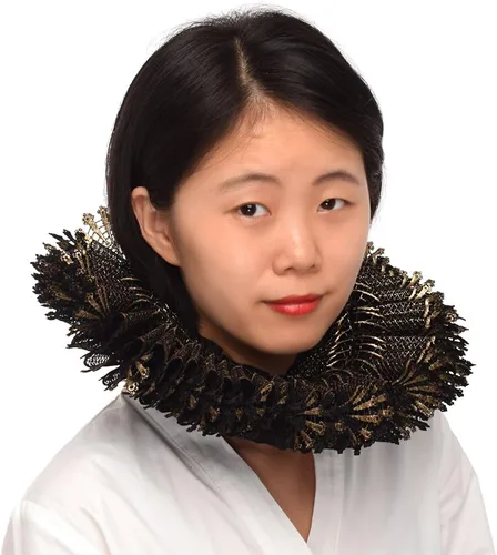 Vista 5 de BLESSUME Collar con volantes y cuello isabelino renacentista, regalo de cosplay