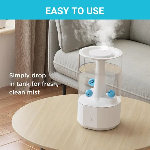 Vista 4 de Livatro Bola de limpieza del humidificador: combate el moho del humidificador y las bacterias con limpiador humidificador, evita la acumulación