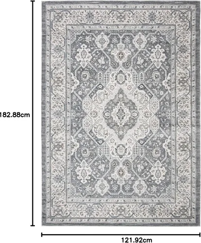 Vista 50 de SAFAVIEH - Colección Isabella, alfombra decorativa - 2'2" x 5', azul y crema, diseño oriental, no desprende pelusa y fácil cuidado, ideal para áreas