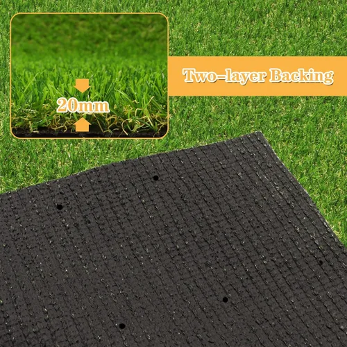 Vista 3 de FREADEM Alfombra de césped artificial de 3 x 3 pies, tapete de césped artificial realista con drenaje, césped para interiores y exteriores