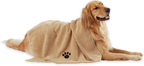 Vista 26 de Bone Dry Toalla de microfibra para aseo de mascotas, colección bordada, XL, 41 x 23.5 pulgadas, color verde lechuga (paquete de 2)