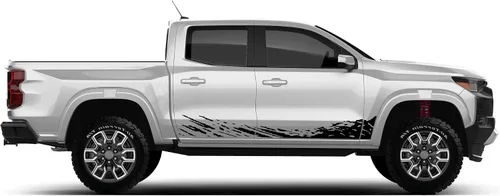 Vista 2 de Calcomanía de vinilo para salpicaduras de barro, diseño gráfico compatible con Chevrolet Colorado 2023-presente (3439) (negro)