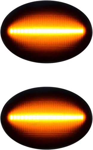 Vista 4 de Corp - Juego de 2 luces LED redondas y 4 piezas curvadas (2 delanteras + 2 traseras delanteras) para guardabarros laterales indicadores