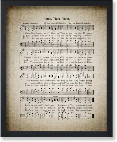 Vista 16 de Poster Master Póster de partitura de música vintage, impresión de himno retro, regalo para músico, amigo, "How Great Thou Art, himno, verso
