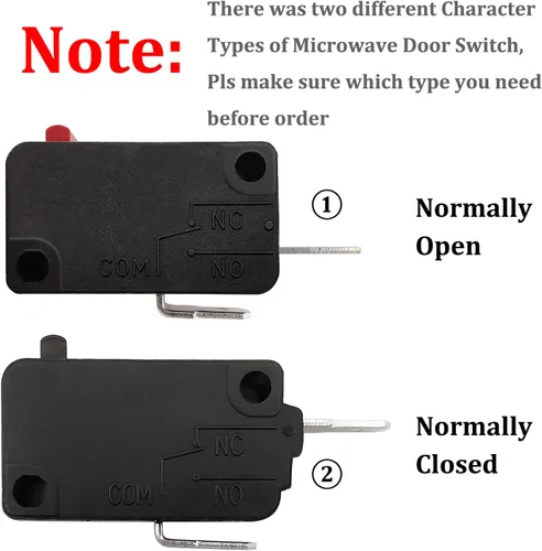 Vista 7 de Pieza de repuesto para interruptor de puerta de horno de microondas, 16A 125VAC, KW3AT-16 (compatible con KW3A-16), normalmente cerrado, 1 unidad