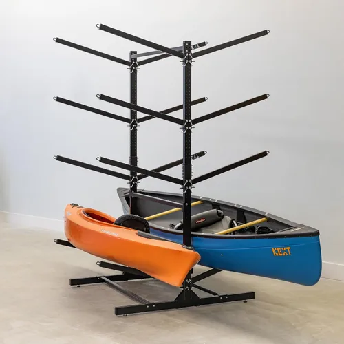 Vista 16 de Teal Triangle Estante de almacenamiento ajustable independiente para kayak Negro