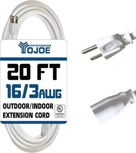 Vista 55 de YOJOE Cable de Extensión, Cable de Alimentación de 3 Clavijas 13A Resistente a la Intemperie, Cable de Extensión Marrón de Servicio Pesado Calibre