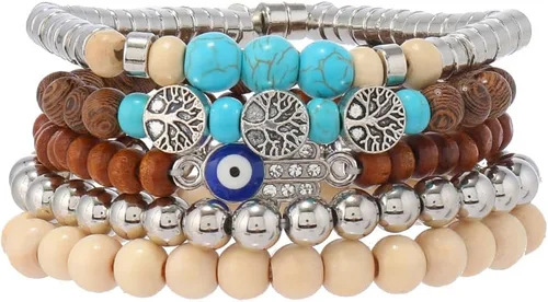 Vista 37 de Pulsera Gótica Ajustable de Cuero Trenzado Punk Multicapa de Estilo Grunge, Conjunto de Pulseras Emo con Brazalete de Metal, Envoltura