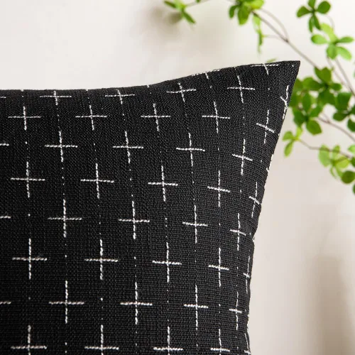 Vista 8 de MIULEE - Juego de 2 fundas de almohada decorativas de lino de arpillera navideñas, modernas, estilo campestre, rústicas, tejidas, con textura