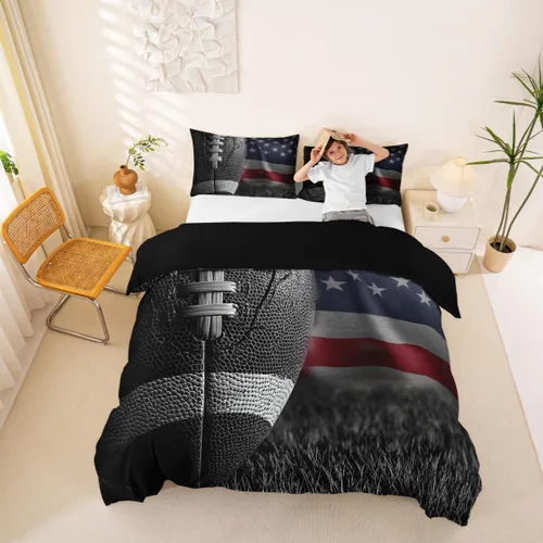 Vista 44 de Funda de edredón Happy Camping, juego de ropa de cama con temática de cámper para niños, funda de edredón de estilo rústico para decoración