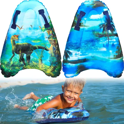 Vista 7 de Leitee 2 tablas inflables de surf con asas, tabla de surf inflable para playa, ligera tabla de surf flotante para niños, para aprender surf, 27.5 x
