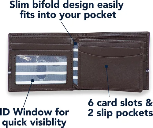 Vista 5 de Nautica Logo Ribbon Leather Wallet