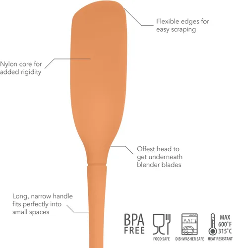 Vista 2 de Flex-Core Espátula de Licuadora Completamente de Silicona - Espátulas Resistentes al Calor para Uso en Cocina, Apta para Lavavajillas y Sin BPA