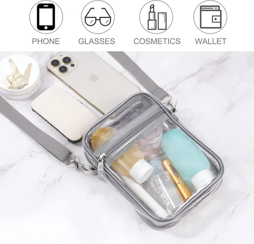Vista 13 de Clear Crossbody Bag, Stadium Approved Clear Purse Bag With Adjustable Shoulder Strap, Messenger Bags