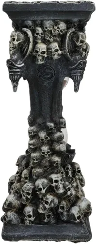 Vista 4 de Ebros Gift 7.5 pulgadas de alto gótico invertible pilar cementerio cráneo morphing cráneo calaveras arena temporizador figura macabra osario