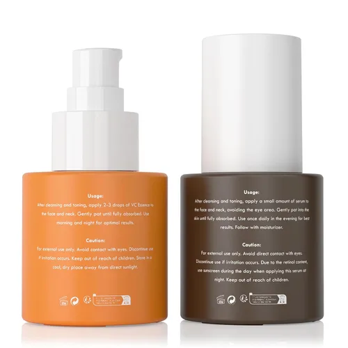 Vista 6 de Sefralls Suero facial Duo – Retinol Vitamina C – Set de cuidado de la piel antienvejecimiento para mujeres, antiarrugas, piel suave y firme – 1 onza