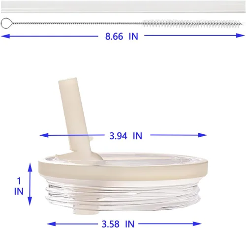 Vista 4 de Stanley - Paquete de 2 tapas abatibles con popote Stanley, a prueba de fugas, accesorios Stanley para vasos Stanley Quencher H2.0 de 40 onzas beige