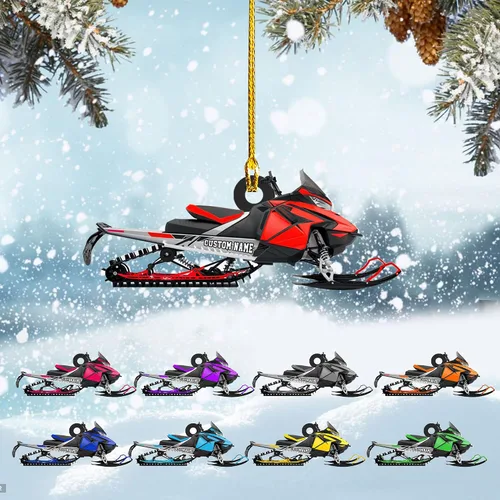 Vista 13 de Zapatos de motos de nieve personalizados personalizados adorno de Navidad de acrílico para amantes de motos de nieve (SM 1)