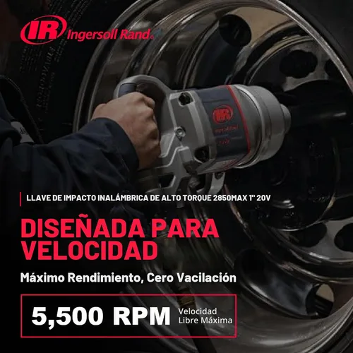 Vista 3 de Ingersoll Rand 2850MAX Llave de impacto neumática de 1 pulgada, par máximo de 2,100 ft-libras, mango D