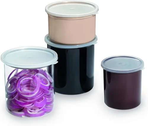 Vista 4 de G.E.T. CR-0120-BK - Recipiente redondo para almacenamiento de alimentos con tapa, 1.2 cuartos de galón, color negro (juego de 12) Dishwasher safe