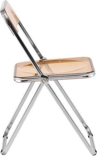 Vista 8 de LeisureMod Lawrence - Silla plegable de acrílico transparente moderna con marco de metal, asiento transparente que ahorra espacio para comedor