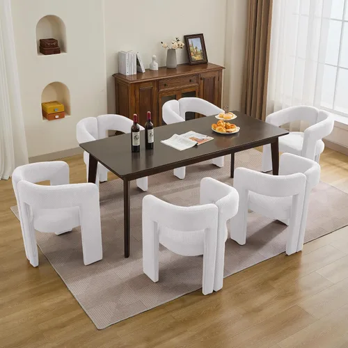 Vista 32 de adochr Modernas sillas de comedor de barril, silla de comedor tapizada de lino con patas de madera, sillas decorativas con brazos, cómodos sillones