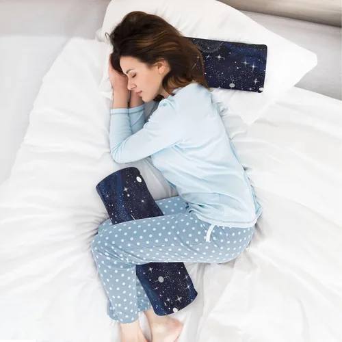 Vista 6 de Kigai Almohada cervical de espuma viscoelástica para aliviar el dolor, almohada cervical redonda con funda extraíble lavable para soporte lumbar