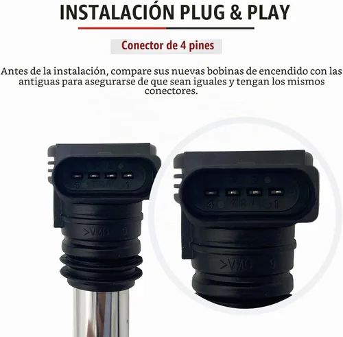 Vista 5 de NPAUTO Paquete de bobinas de encendido compatible con 1.8 1.8T Audi A4 A6 TT Turbo Quattro, VW Beetle Golf Jetta Passat 2001 2002 2003 2004 2005