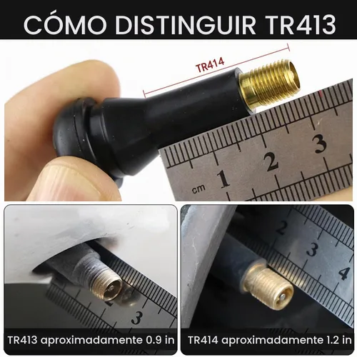 Vista 5 de TR413 Tapas de Válvula de Cromo 5 Pack, Tapa de Aire de Neumático de Plástico Largo, Se Ajusta a Todas las Válvulas de Neumáticos de Goma TPMS