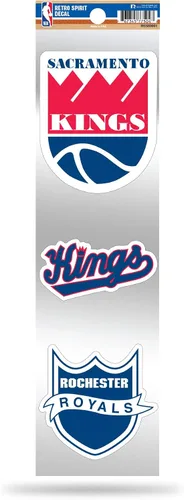 Vista 14 de Rico Industries NBA Basketball - Juego de calcomanías retro de 3 piezas