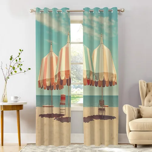 Vista 38 de Shrahala Cortinas de nivel de chakras con mandala beige para ventanas de cocina, paneles de cortina de ventana de mandala multicapa de poliéster