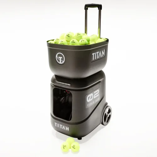 Vista 5 de Titan ACE - Máquina de pelotas de tenis para entrenadores y jugadores móviles Capacidad de pelota de 150, diseño ligero de 39 libras con tolva