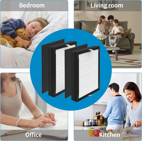 Vista 4 de Paquete de 2 filtros de repuesto IAF-H-100A compatibles con Filtrete FAP-C01-A e Idylis AC-2119, IAP-40-140, IAP-10-150 purificador de filtro de aire