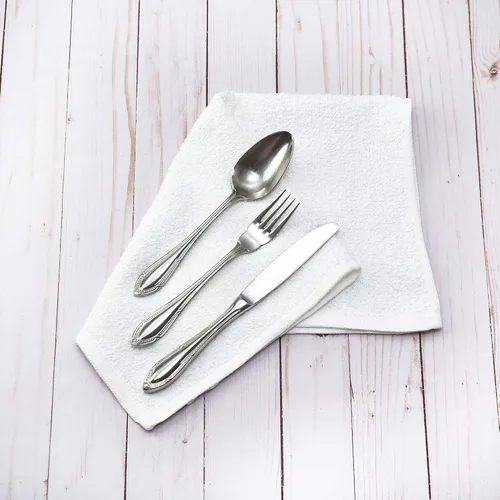 Vista 6 de Pacific Linens Toallas de cocina 100 % algodón, trapos absorbentes para limpiar la encimera, secar a mano platos – gruesas, suaves, duraderas Blanco