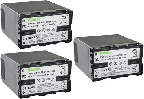 Vista 5 de Kastar Paquete de 1 batería BP-U60 de 14.4 V 5800 mAh de repuesto para Sony PXW-FS7M2K, PXW-FX6, PXW-FX9 XDCAM, PXW-FX9K, PXW-X160, PXW-X180