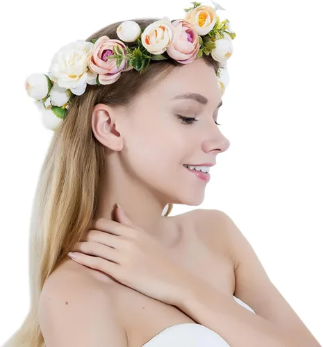 Vista 4 de Diadema Ddazzling diseño de flores diadema floral para bodas guirnalda festivales fotografía para mujer