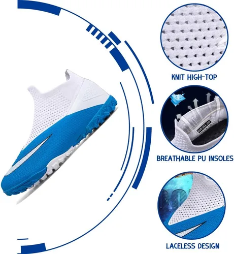 Vista 4 de Succttssful Zapatos de fútbol para hombre, ligeros, transpirables, atléticos, botas de fútbol al aire libre, para entrenamiento profesional