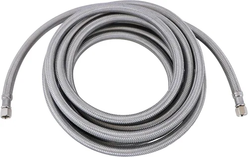Vista 8 de KITCHEN BASICS 101 241798224 Máquina de hielo y conector de manguera de suministro de agua de acero inoxidable de 15 pies